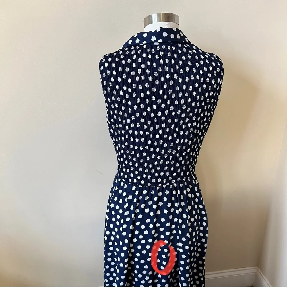 Kate Spade could floral dot patterned midi sleeveless shirt dress 17229 - Picture 14 of 16